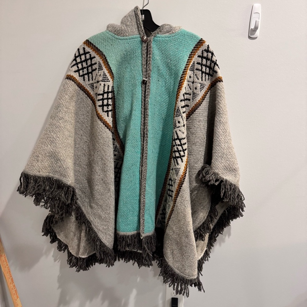 Milmarte 100% Wool Hooded Poncho
